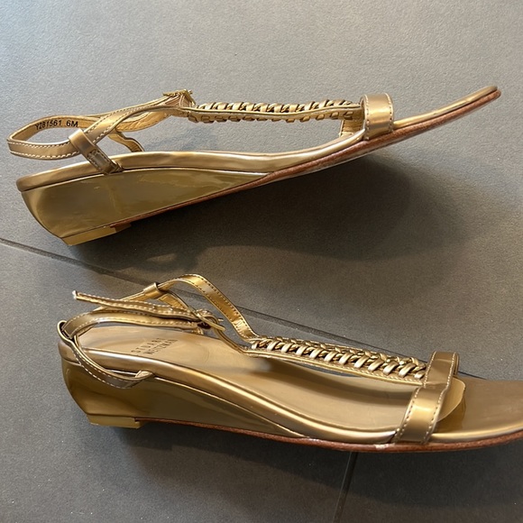Stuart Weiztman Wedges sandals size 6 light gold - Picture 2 of 6